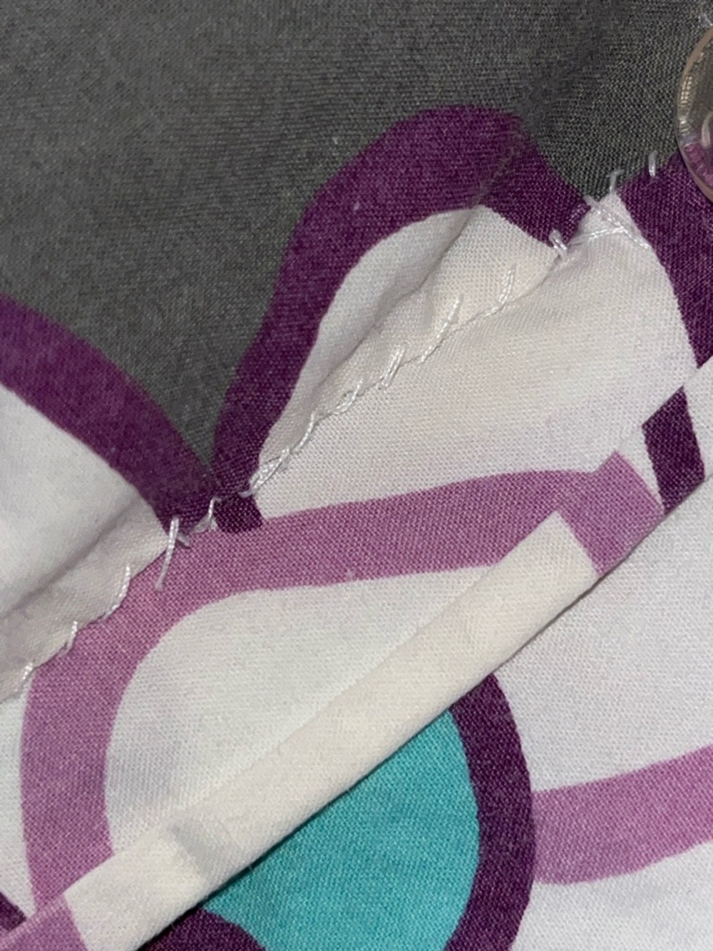Pottery Barn Teen~Floral Print Gray, Purple & Teal~ Queen Duvet & Pillowcases - Picture 7 of 16